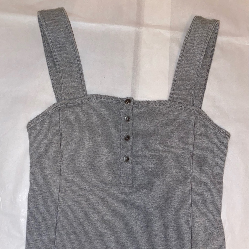 Abercrombie & Fitch gray crop top quarter button up s’use XS